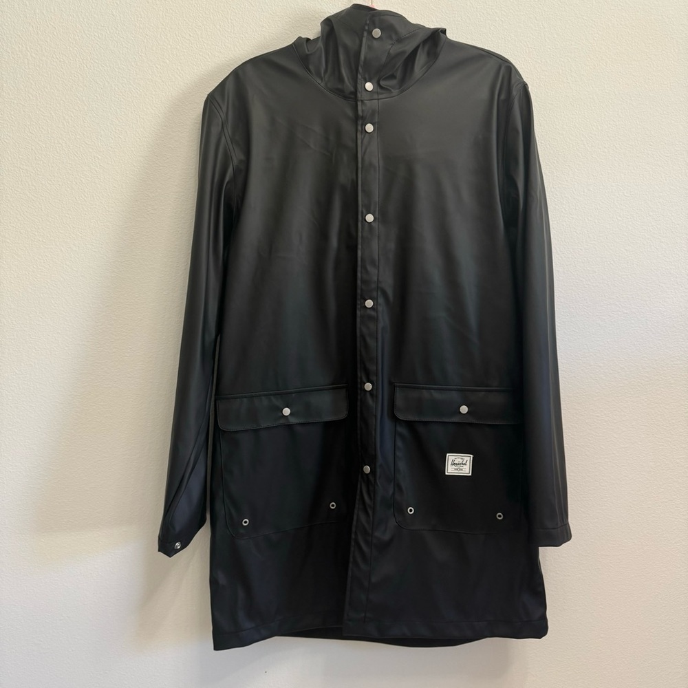 Herschel Long Black Rain Jacket
